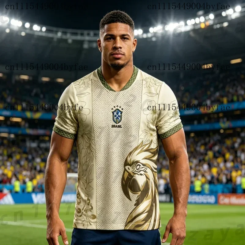2026 Neues Brasilien Fußballtrikot Unisex Sommer Atmungsaktiv Schnelltrocknend Leichtes Sport-T-Shirt Familie Kinder Tees Eltern-Kind