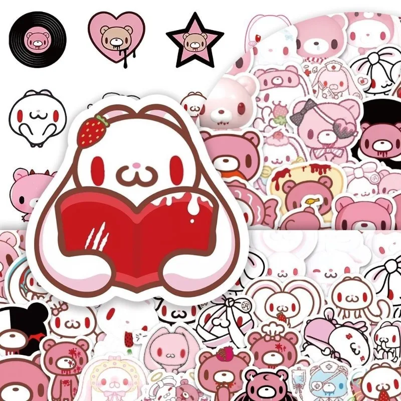 Gloomy Bear Aufkleber mit hohem Farbwert, kreatives Cartoon-Muster, niedliche Dekoration für Notizbücher, Fahrräder, Schreibtische, DIY, wasserfester Aufkleber. – Detail 7