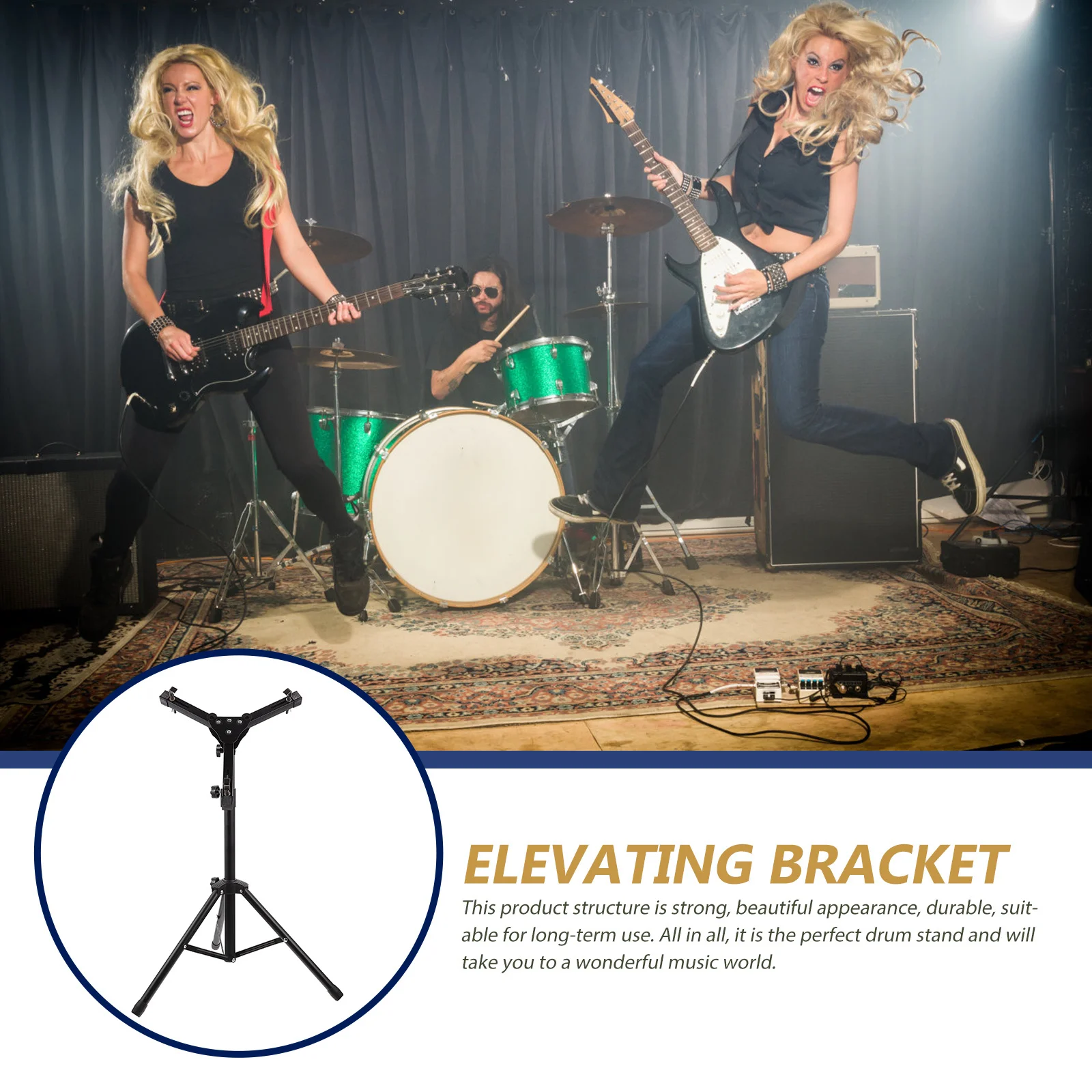 

1Set Folding Drum Rack Black Premium Alloy Snare Drum Practice Rack with Stable Wide Spacing Legs for Indoor Drumming Holder