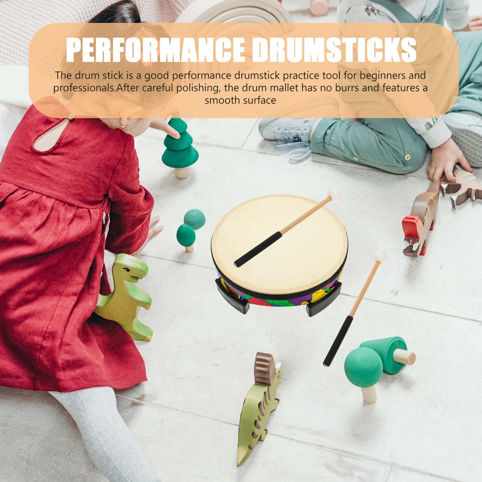 

2 Pairs Marimba Mallet Tongue Drum Sticks Instruments Accessories Percussion Drumsticks for Music Batter