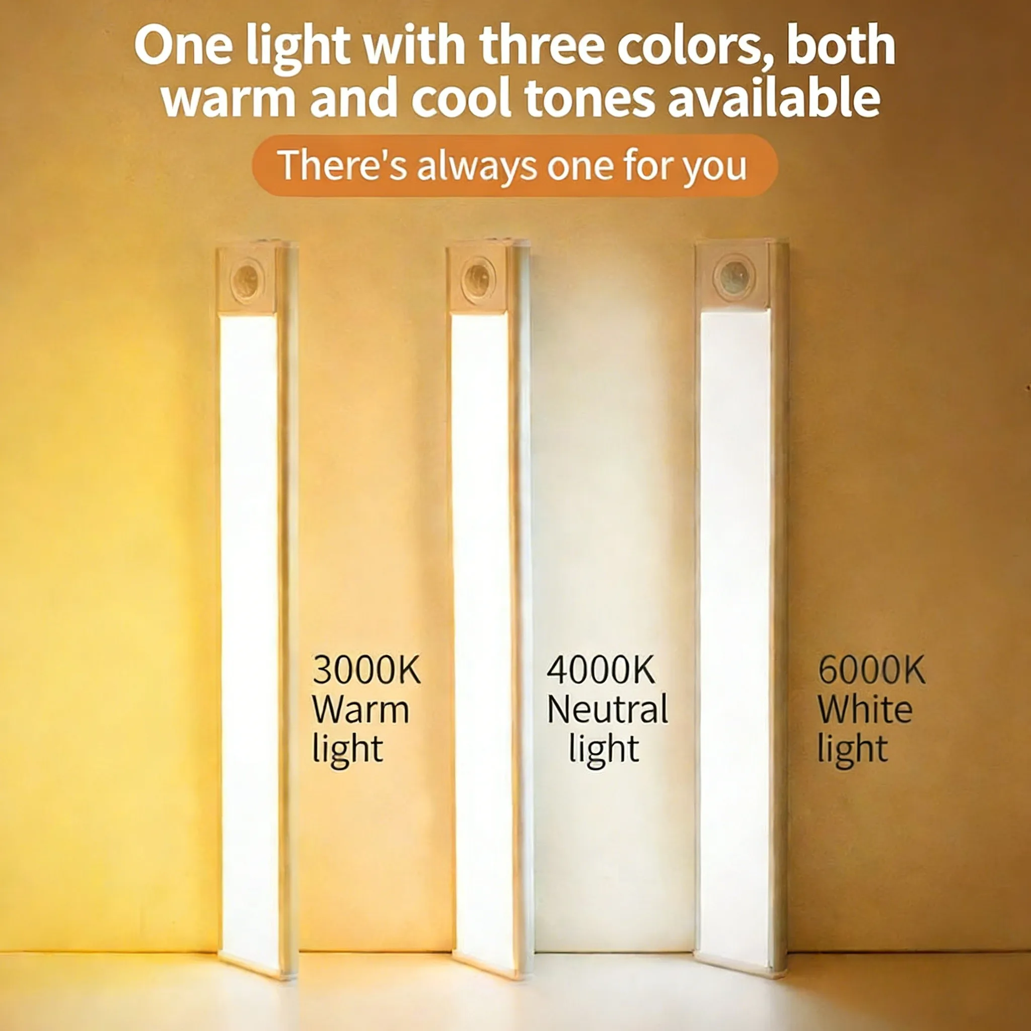LED Cabinet Lights Motion Sensor Lights Dimmable Touch LED Night Light Rechargeable Tube Light 3 Colors Night Lamp For Kids Gift