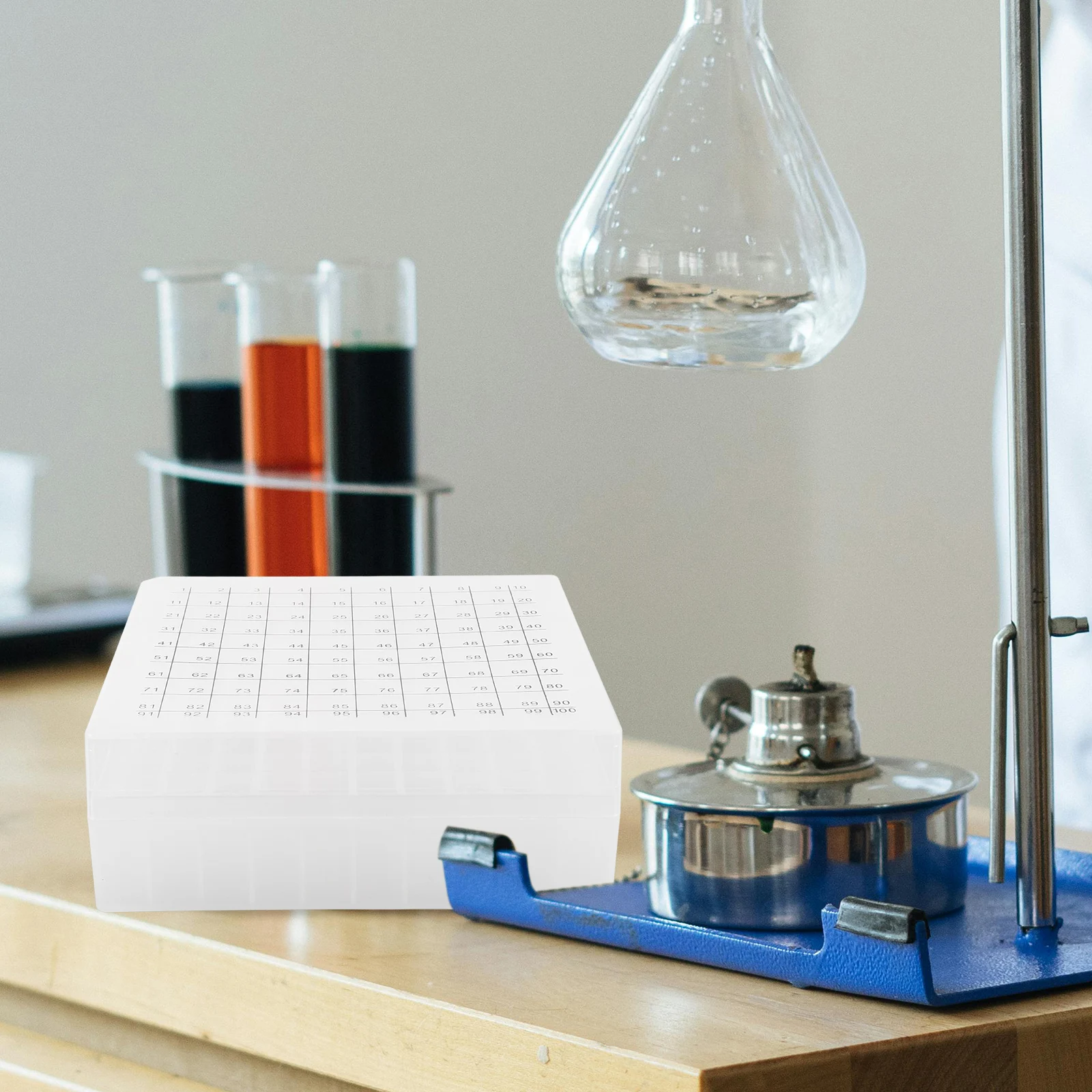 

Cold Storage Tube Box 100 Slots 1.8 2 5 10ml Tubes Lab Racks Holder Clear Plastic Test Microsmall Vial Freezer Box