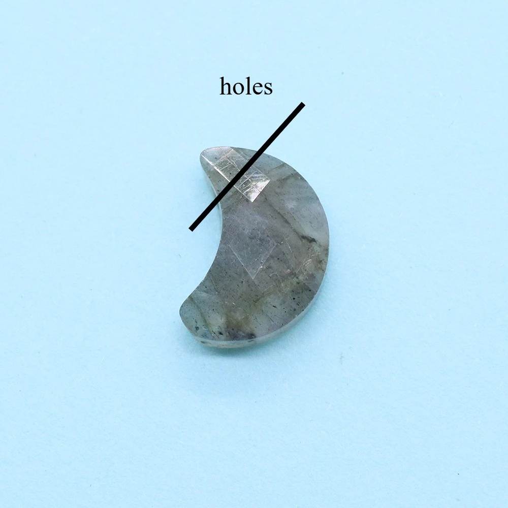 

Crescent Natural Stone Beads Faceted Craftsmanship Carved Labradorite Single Hole Loose Bead Necklace Earring Jewelry Accessory
