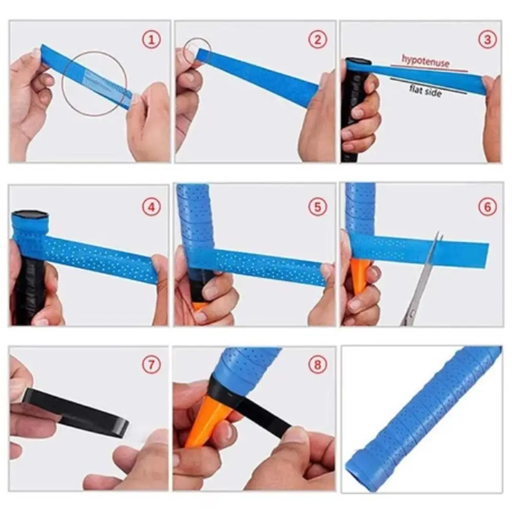 Shock-Absorbing Badminton Racket Tape Wear-resistant Soft Sweat-Absorbent Grip Tape Anti-Slip Handle Wrapping Belt Fishing Rod