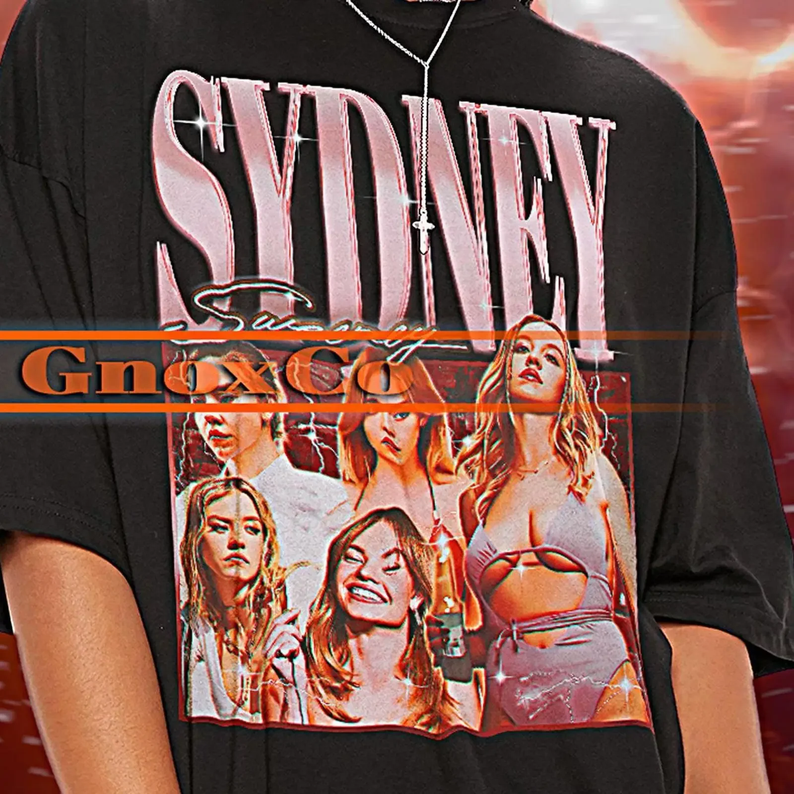 Vintage Sydney Sweeney Homage T Shirt 90s Retro Actress Fans Casual Merch Top vintage Washed Slightly Stretched