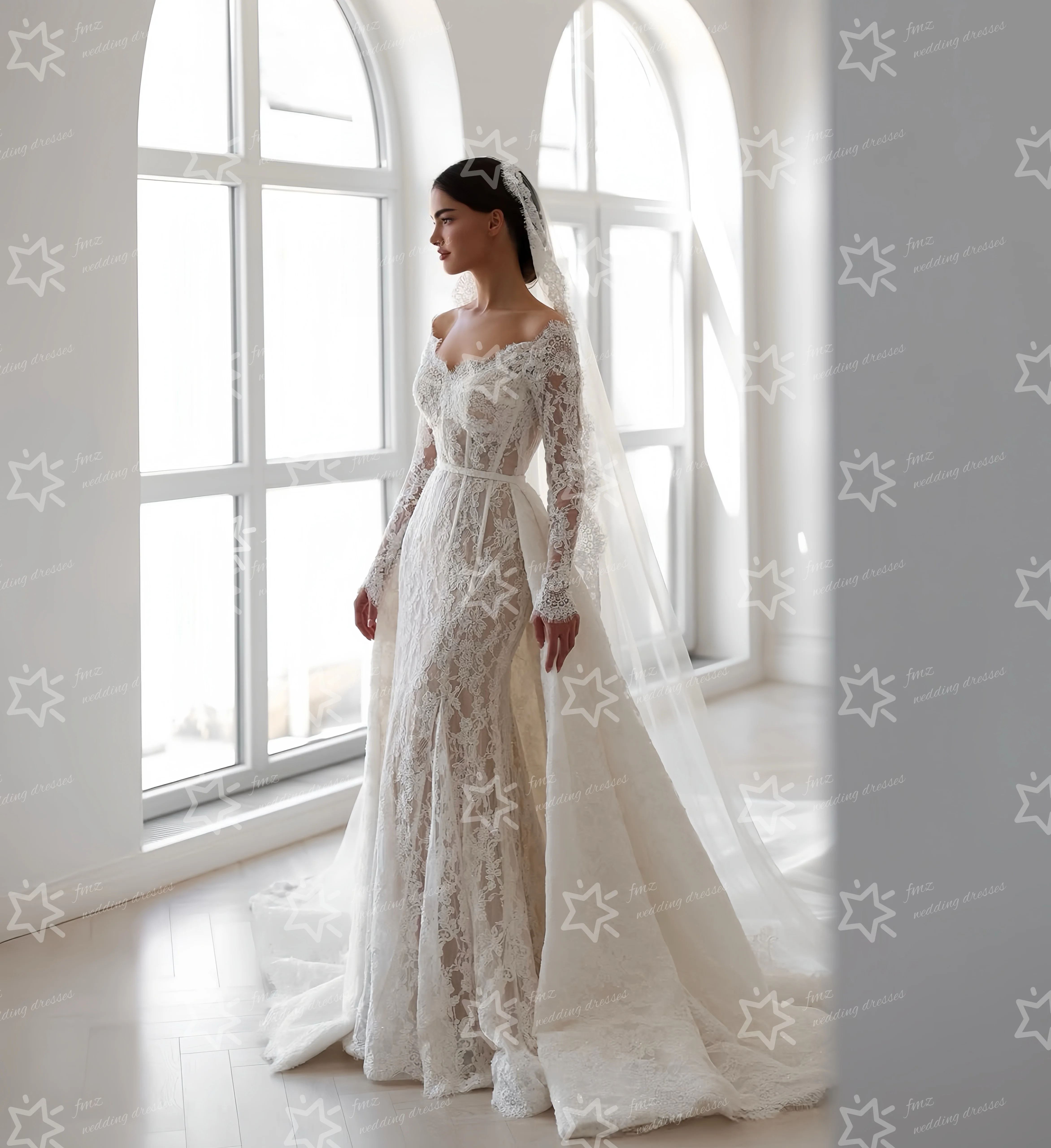 Customzied Sweetheart  Collar Mermaid Unclosable Tail wedding dress  vestidos de novia amanda novias amanda novias official