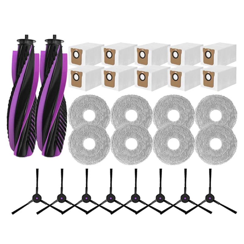 M17K-For JONR P20 PRO Robot Vacuum Cleaner 28PCS Replacement Accessories Kit-Main Side Brush, Mop Cloth, Dust Bag