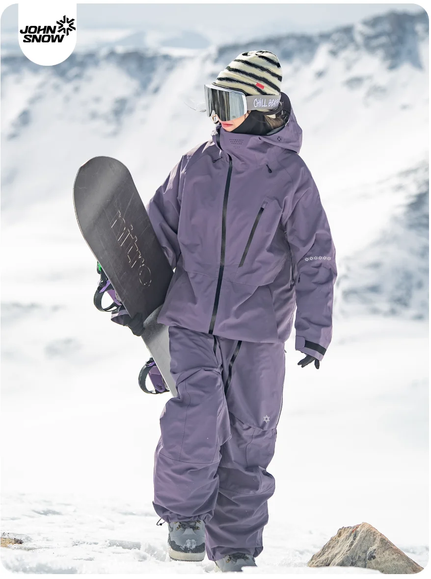 

JOHN SNOW 2025 Unisex Professional Snowboard Suit Waterproof Windproof Fully Taped Seams Ski Jacket & Pants for Outdoor Sports