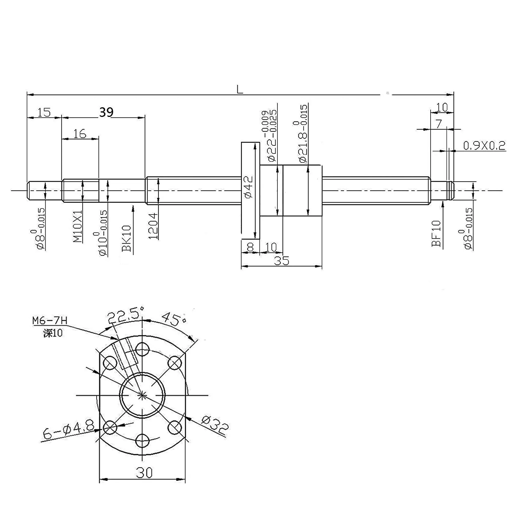 SFU1204 Set RM1204 Rolled Ball Screw C7 With Flange Single Ball Nut End Machined+BK/BF10+1204 22mm Housing+Coupler For CNC Parts