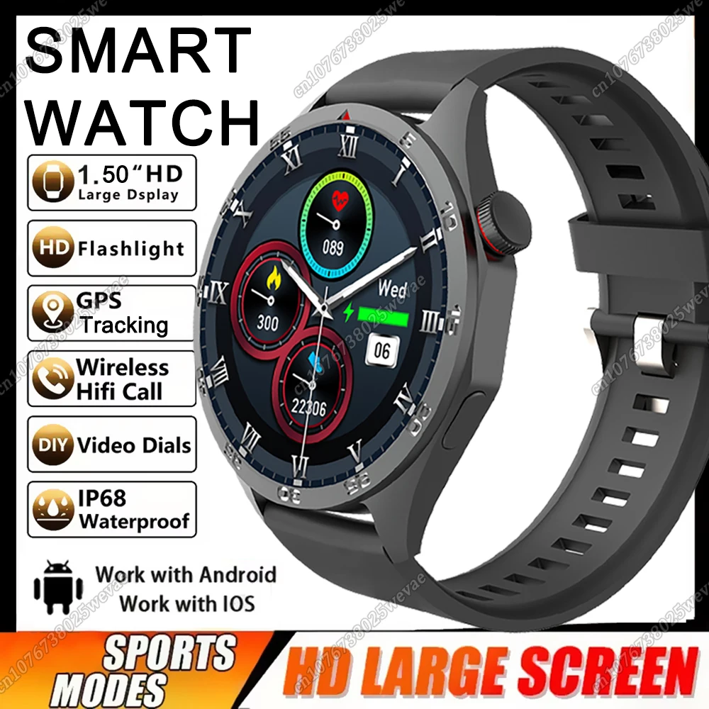 

New Watch 5 Smart Watch Men 1.5"AMOLED Screen GPS Track Heart Rate Monitor Bluetooth Call Man Sports SmartWatch For Android IOS