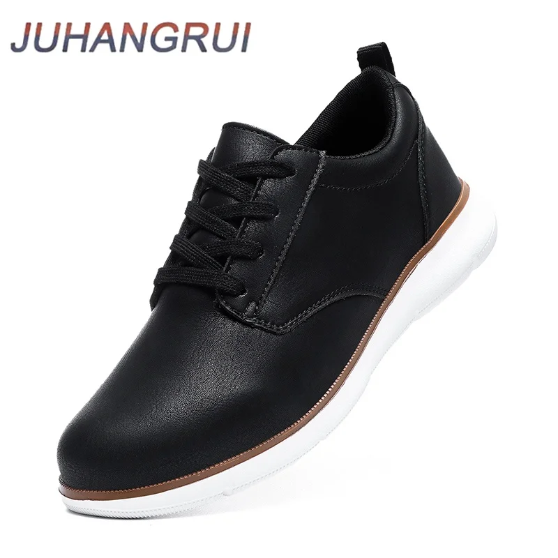 

Size 48 Men Sneakers Brown Leather Business Casual Shoes Low-top Lace-up Soft-soled Driving Shoes Summer Thick-soled Vulcanized