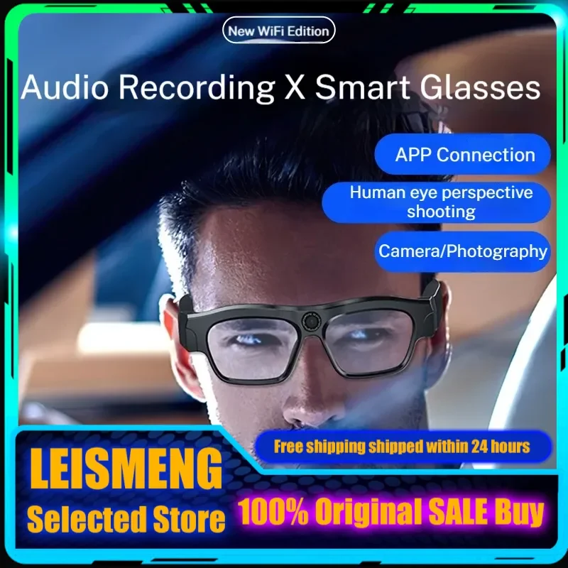 

New Xv19 Smart Glasses Wifi Camera Memory 16-256g App Audio Stereo Wireless Dv Sport Sunglasses Running Cycling Multi Functional