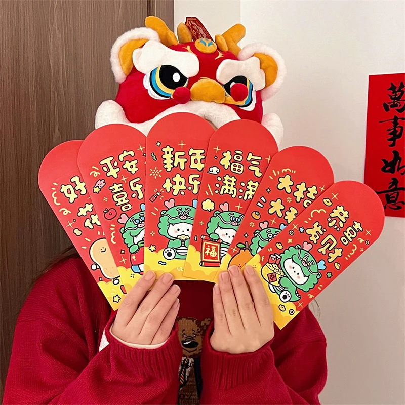 Cartoon Snake Pattern Money Envelope Blessing 2025 New Year Red Envelope Spring Festival Lucky Money Pockets