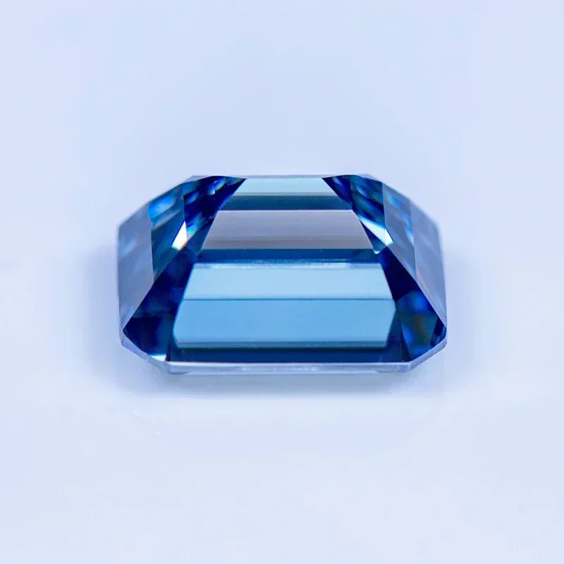 Moissanite Stone Natural Colour Royal Blue Emerald Cut VVS1 with GRA CertificateGemstone Charms Advanced Jewelry Making Material