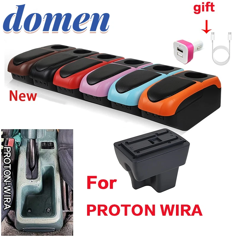 

For PROTON WIRA armrest box For Proton wira car armrest box armrest Storage box Internal with USB cup holder car Accessories