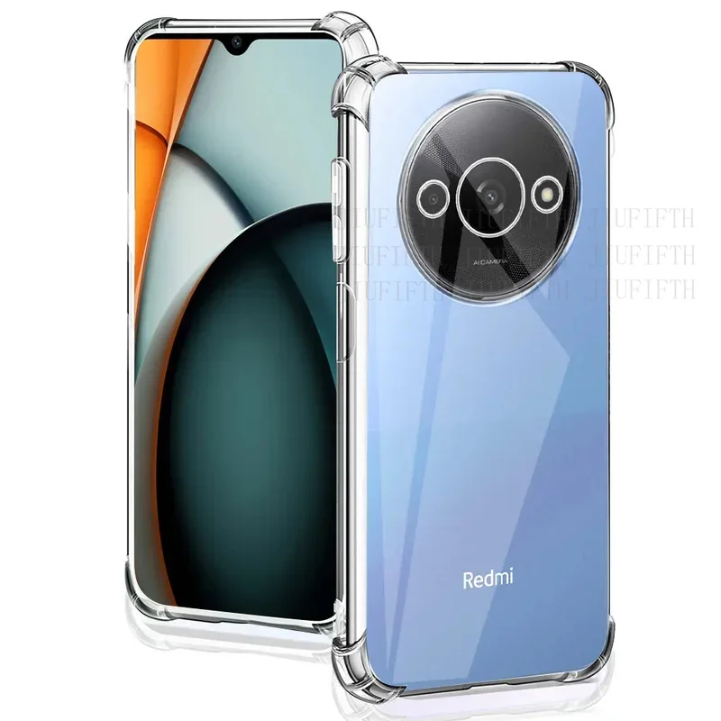 Shockproof Clear For Xiaomi Redmi A3 Pro A3X X 15 15Pro Soft Clear Silicone Phone Case Coque Protect Cover Little Poco C61 Funda