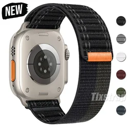 Nylon Strap For Apple Watch Band Ultra 2 49mm 45mm 41mm 44mm 42mm 38mm Wave pattern Bracelet For iWatch Series 9 8 7 6 5 4