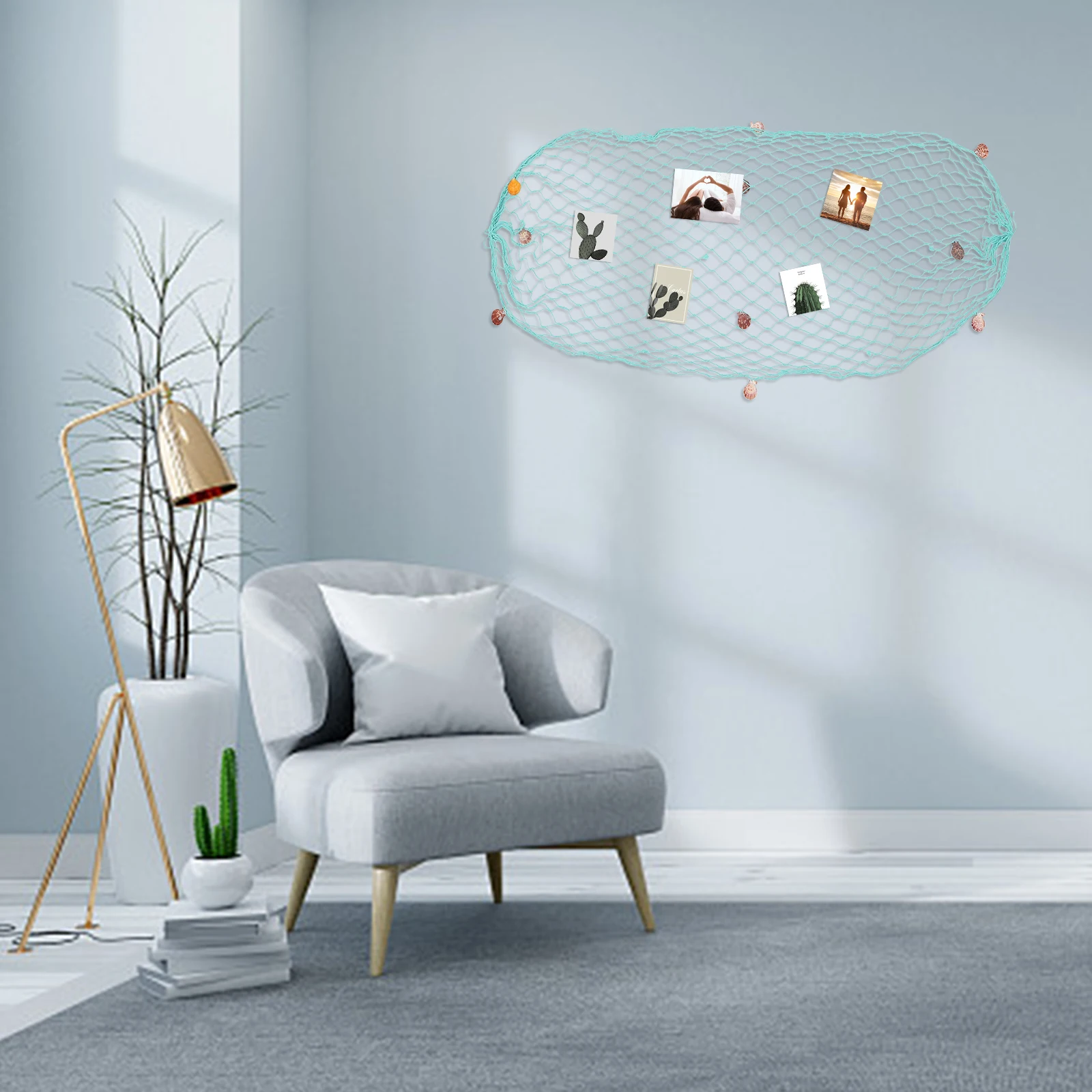 

Cotton Rope Wall Hanging Decor Nautical Decorative Fishing Net Unique Home Decoration Style Wear Resistance Wall Net Ornament