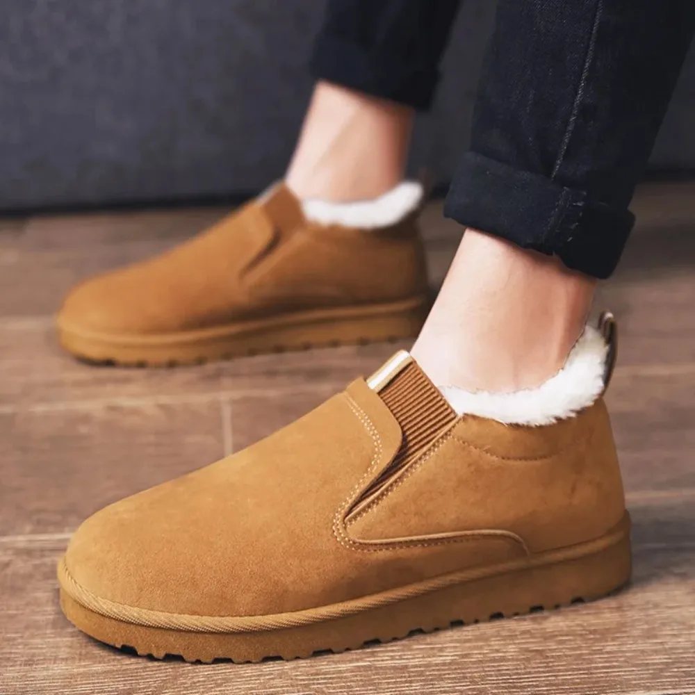 Boots Men's Fashion Korean Plush Snow Shoes for Men 2024 Winter New Thermal Sleeve Feet Old People's Cotton Shoes platform shoes