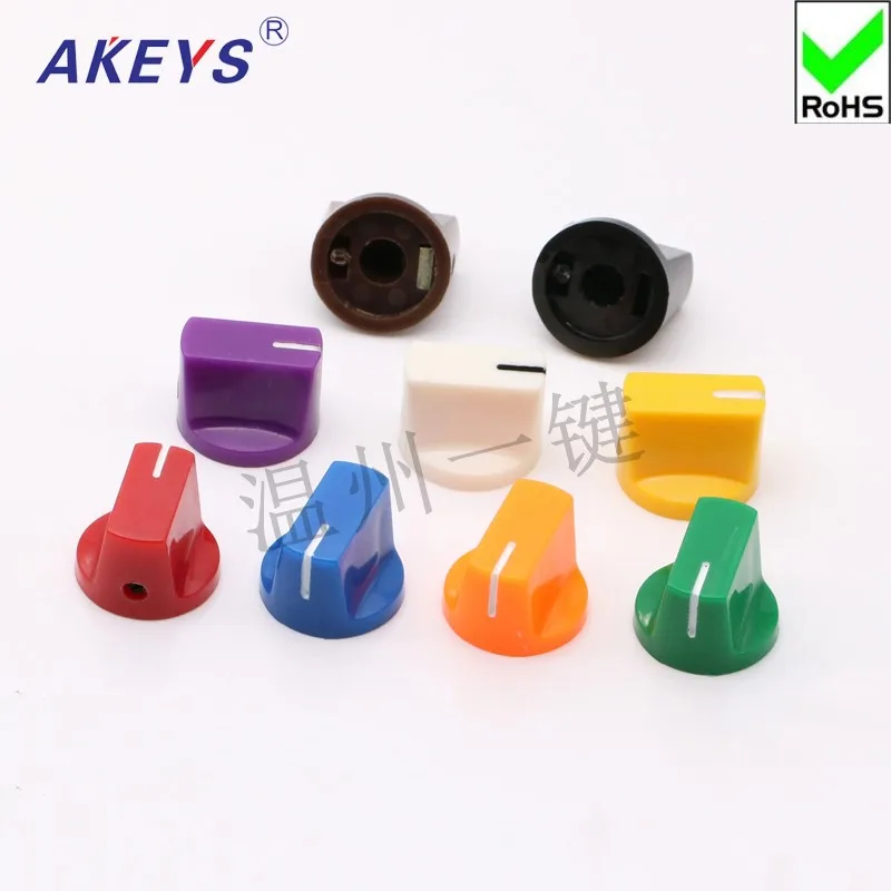 10pcs KN-19-14 potentiometer plastic wood color knob sound tuning knob pendant iron switch knob Dia 6.35mm