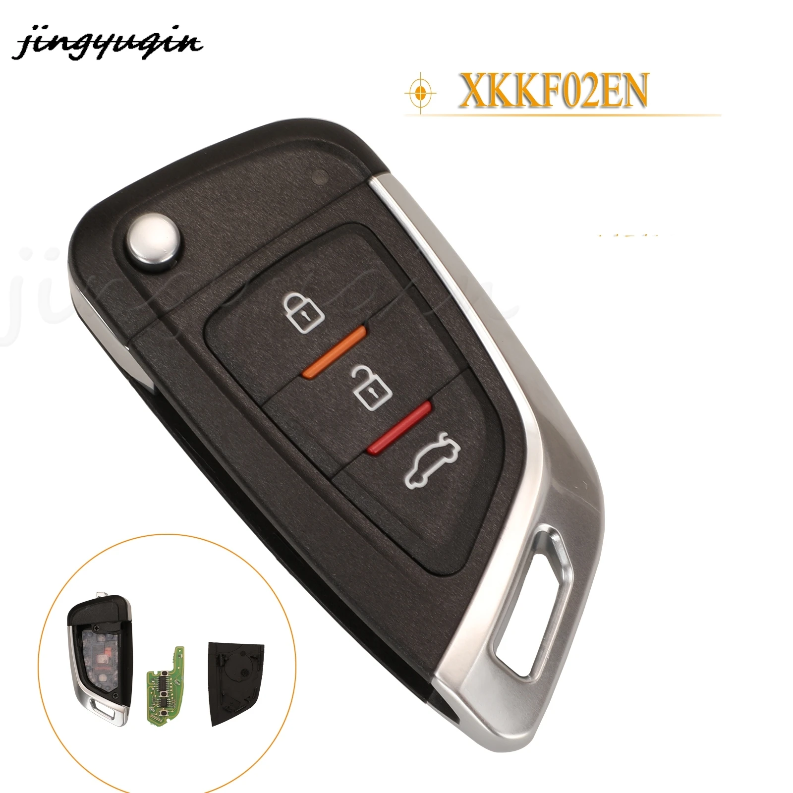 

jingyuqin 3 Buttons Universal Remote Control Wired Car Key For Xhorse VVDI/VVDI 2 Fob XKKF02EN