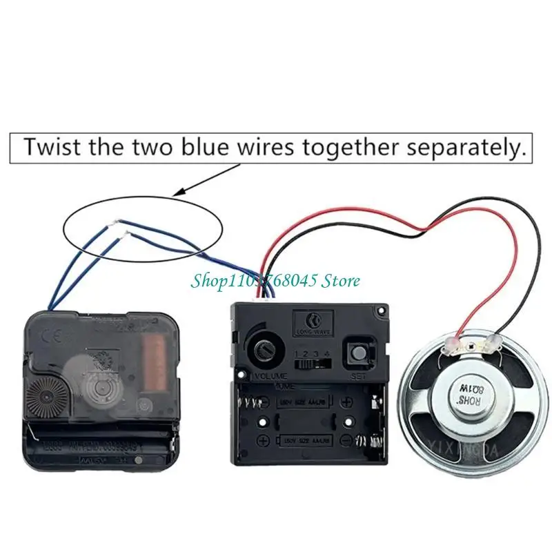 Quarz-Uhrwerk-Set, batteriebetrieben, 12888, Ersatz für Uhrwerke für Wanduhren, DIY-Reparatur, 0200+0121 – Detail 2
