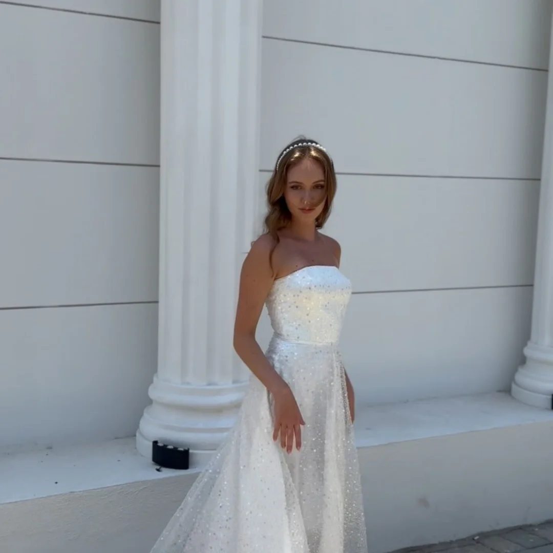 Bella personalizado branco lantejoulas xale robes de soirée sem alças sem costas sem mangas vestidos de festa até o tornozelo vestido de baile 2025