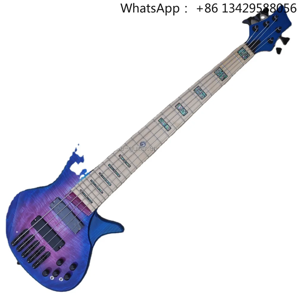 Flyoung Blue Purple 5 Strings Electric Bass Guitar Professional Bass Guitar Bajo Electrico