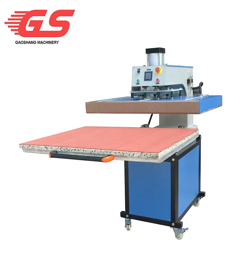 Big size 80x100cm pneumatic pull-push table design polyester cut sheet sublimation process heat transfer machine