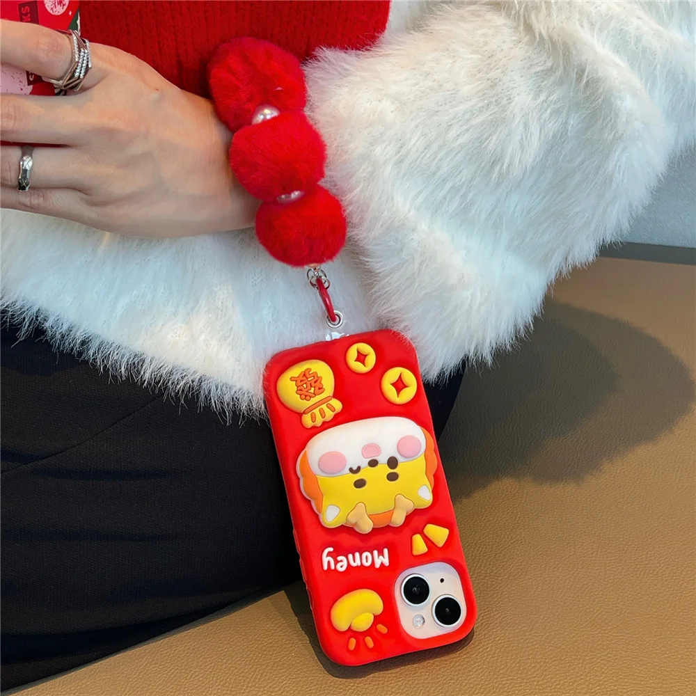 Case For iPhone 15 14 pro max cover For iphone 15pro 13 12 11 Protect Dragon Soft Cartoon Cover Holder Silicone New Year Gift image 2