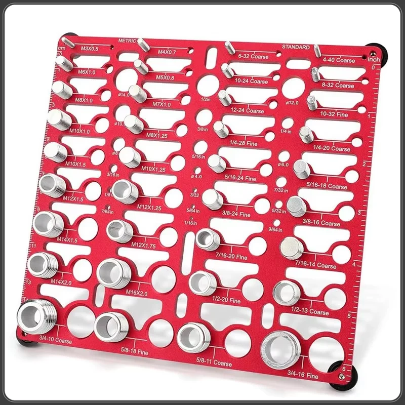 Ab33-thread Inspector With 55 Nut And Bold Thread Gauge Metric & Standard Drill Bit Gauges Wall-mountable