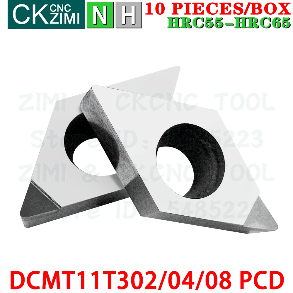 10PCS DCMT11T302 PCD DCMT11T304 PCD DCMT11T308 PCD Inserts Diamond Inserts Turning Inserts Tools DCMT 11 CNC Cutting Lathe Tools