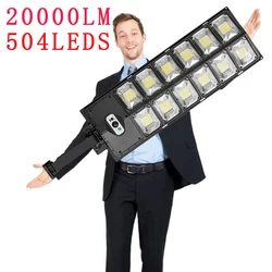 Luces solares de 20000 LM para exteriores, lámpara LED de pared impermeable IP65 con Sensor de movimiento PIR, luz Solar para jardín y patio