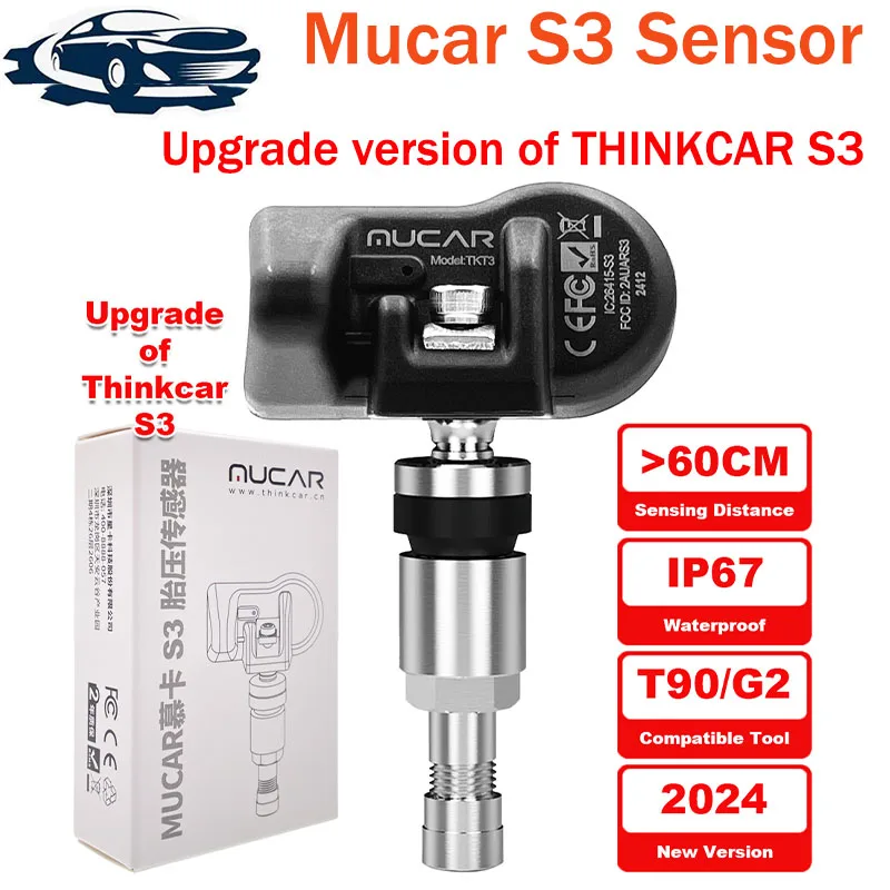 MUCAR S3 TPMS Upgrade of THINKCAR S3 Car TPMS Tire Pressure Sensor 315/433MHz Activator Detector Tool Work With THINKCAR TP T90