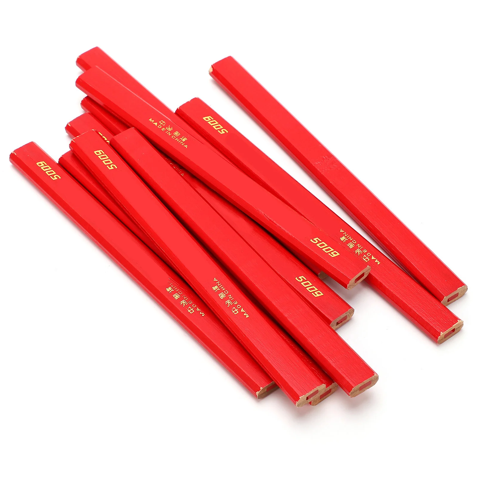 10pcs Carpenter Pencils Builders 170mm Octagonal Red Woodworking Pencils Woodwork Marking Tool Wood Marking Carpenter Pencils