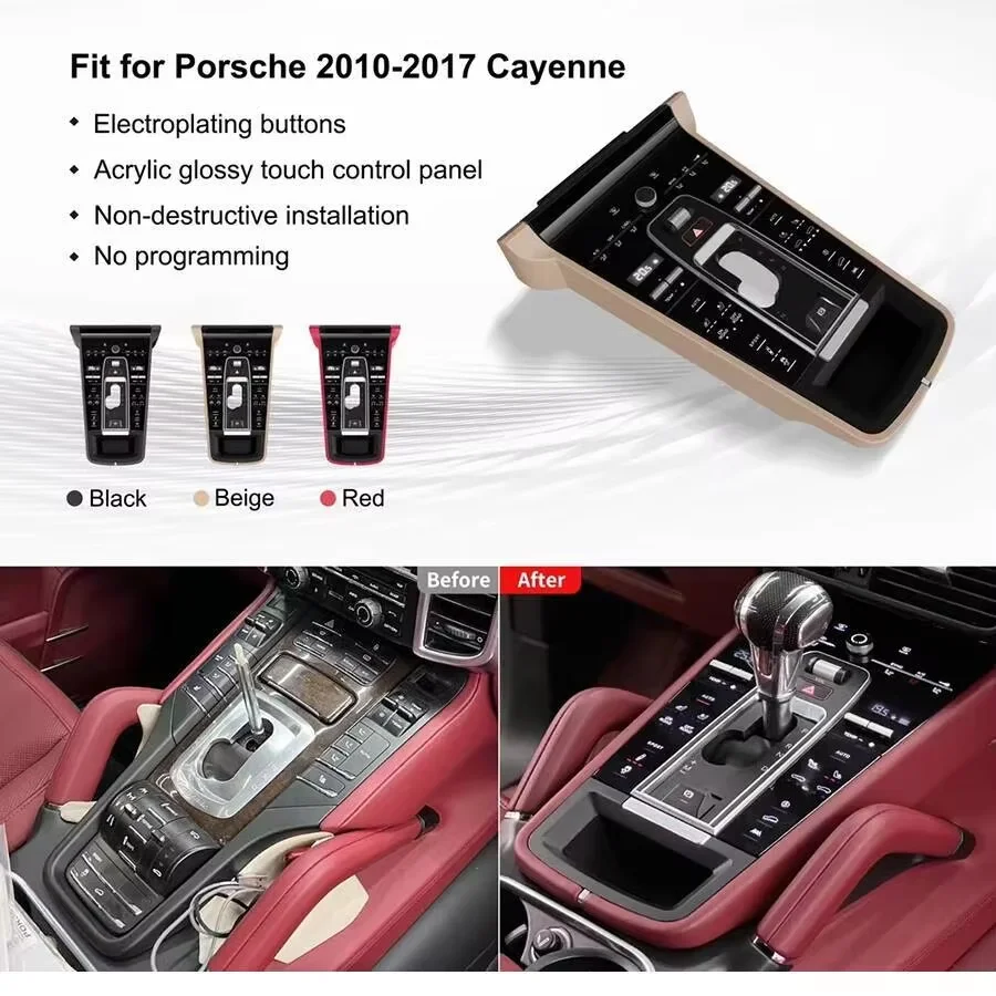 LCD Center Console Panel For Porsche Cayenne Macan 2010-2017 Car Saddle Accessories Full Touch Air Condition Control Upgrade