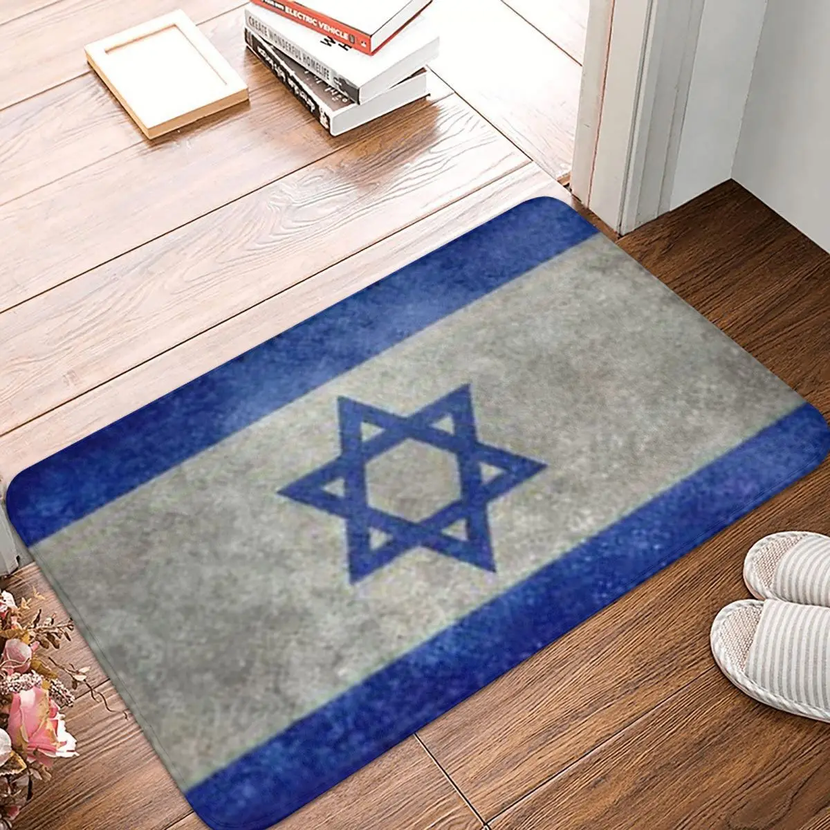 Israel Flag Anti-slip Doormat Floor Mat Sand Scraping Carpet Rug for Kitchen Entrance Home Bathroom Living room Footpad Mats