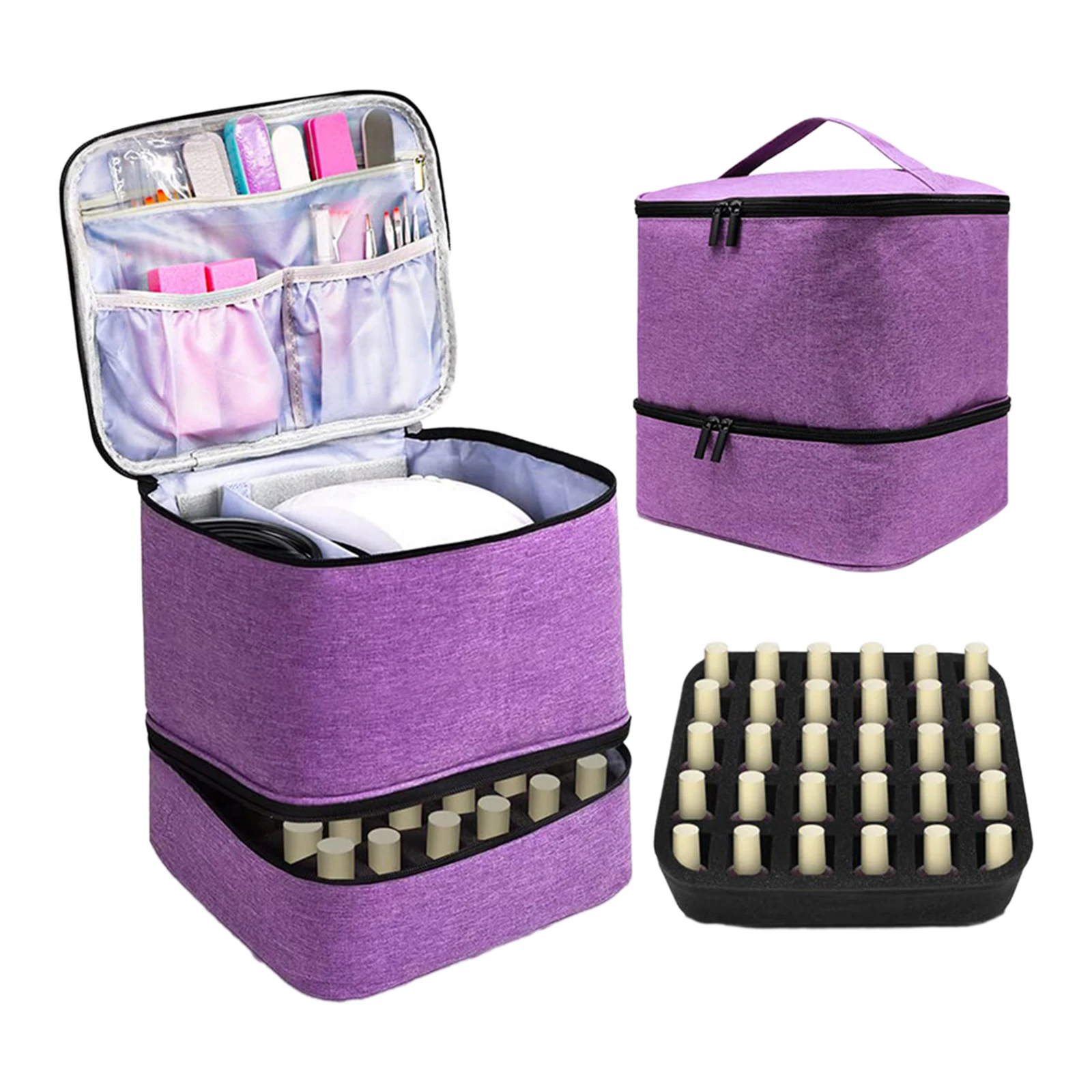 Organizador y caja de almacenamiento de esmalte de uñas en Gel, estuche organizador de suministros para esmalte de uñas, lámpara de uñas, juego de