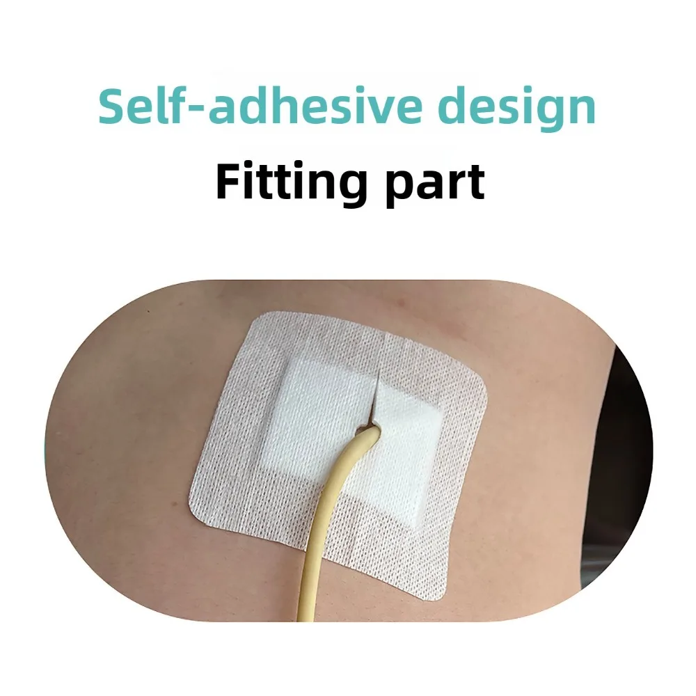 Picture 6: 10Pcs Feeding Tube Dressing Adhesive Split Drain Gauze Sponge PEG Catheter Stabilization Holder Incision Surgery Wound Care Pad