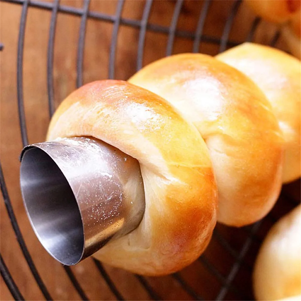 Tubo per croissant a cono per stampo da 30 pezzi, forme di cannoli antiaderenti in acciaio inossidabile, tubi a cono per stampo per pasticceria danese con corno di crema