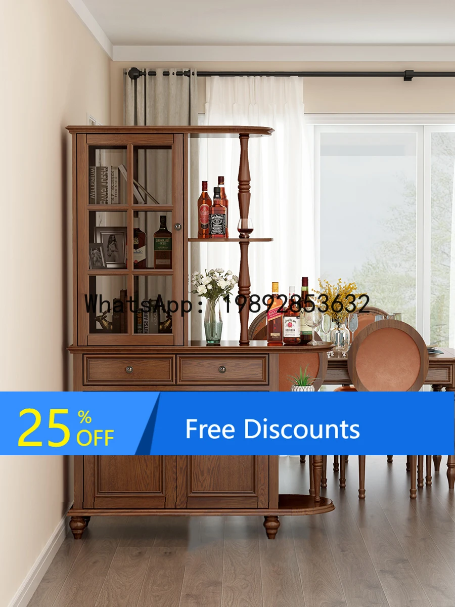 

LYY American Country Style Solid Wood Entryway Simple Modern Entrance Hall Cabinet Wine Cabinet Living Room Partition Cabinet