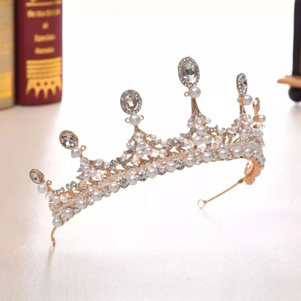 

Hair Accessories Crystal Bridal Headbands Pearl Rhinestone Elegant Wedding Tiaras Handmade Craft Fashion Bridal Crown Girl