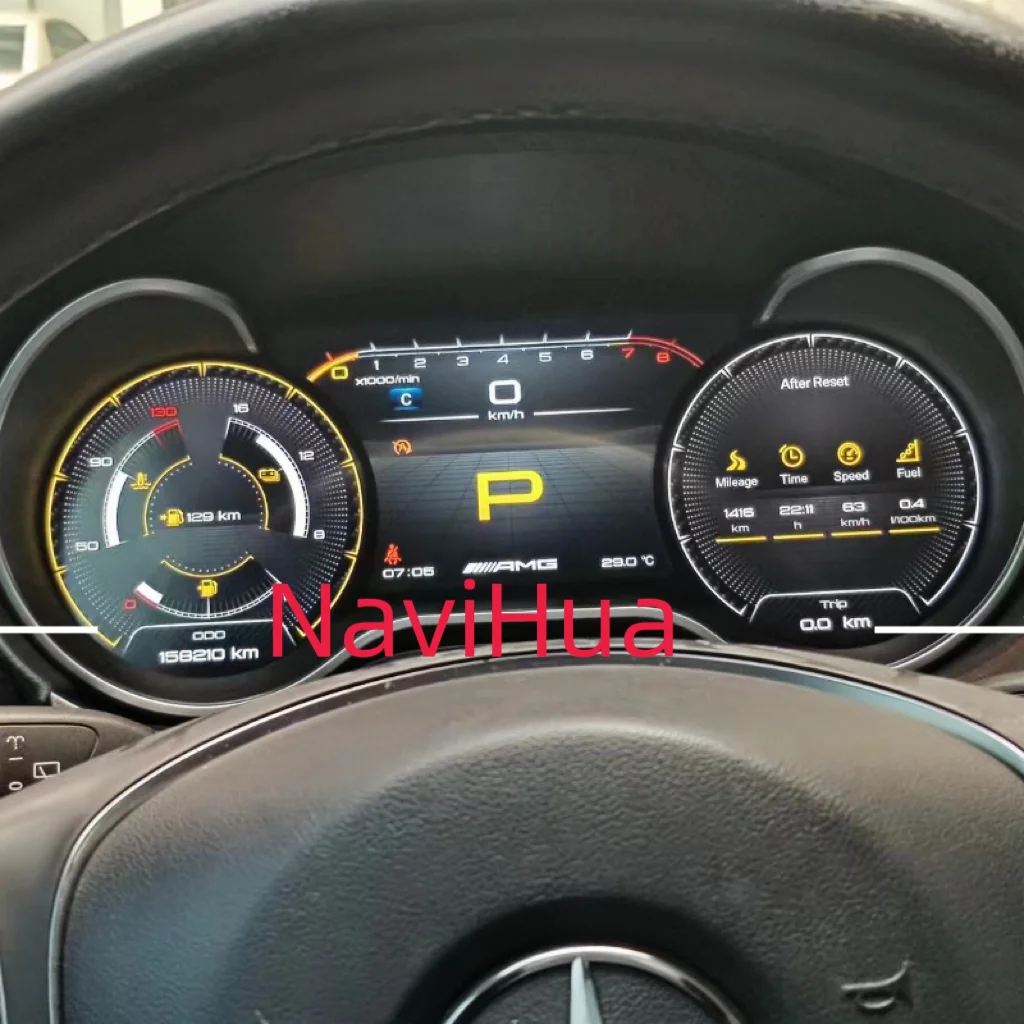 NaviHua 12.3 Inch LCD Car Speedometer Dashboard Gauge For Mercedes Benz ML GL R GLE GLS G Class Virtual Cockpit Instrument New