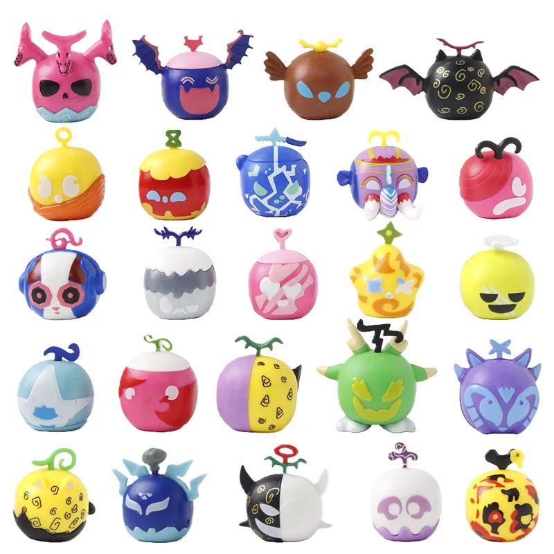 

2026 Rubber Fruits Game Character Figure Models Desktop Ornaments Toys Gift PVC Devil Fruit Brooks Fruit Toy Kids Birthday Gifts