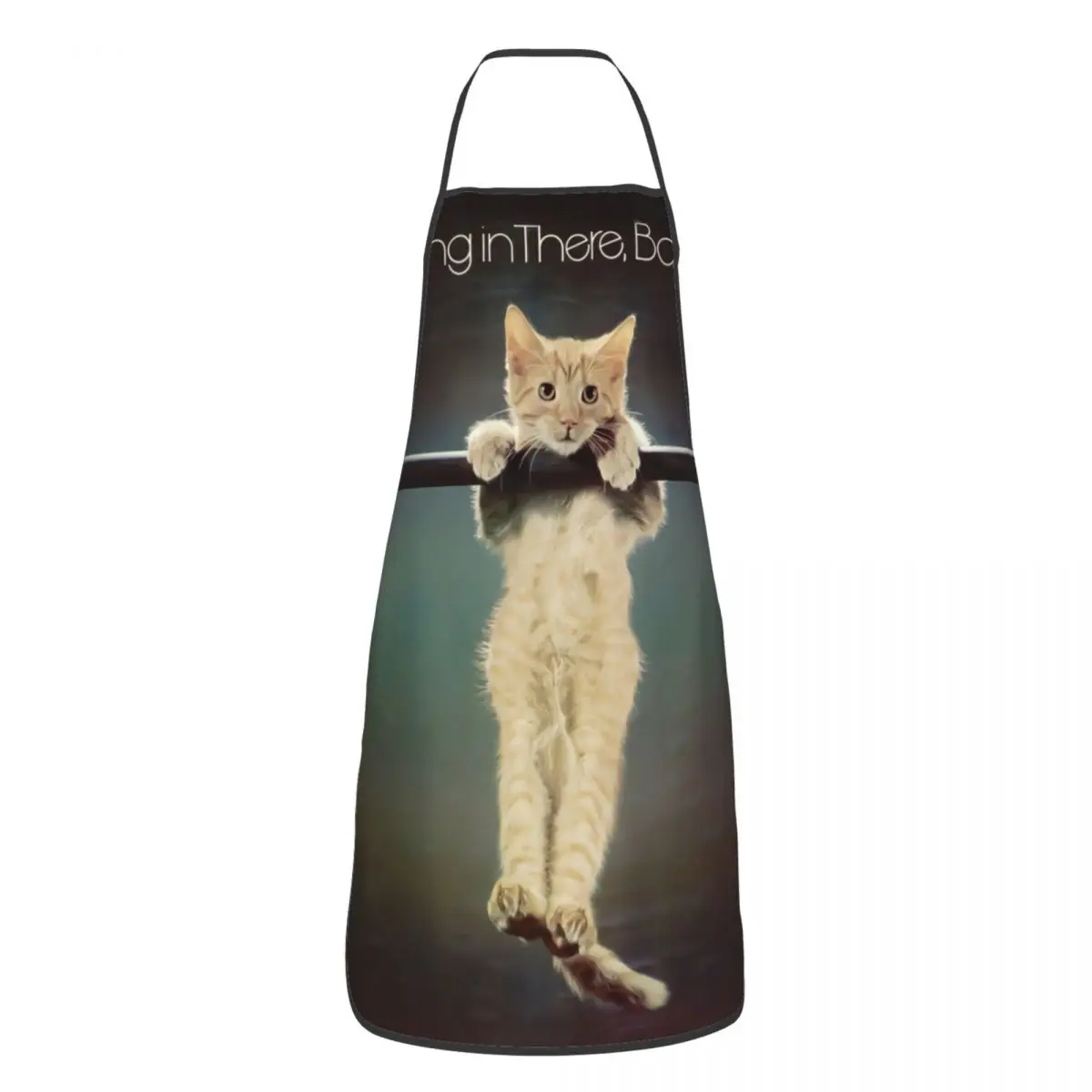 Custom Bib Cat Hang In There Poster Apron Men Women Unisex Adult Chef Cooking Kitchen Tablier Cuisine Baking