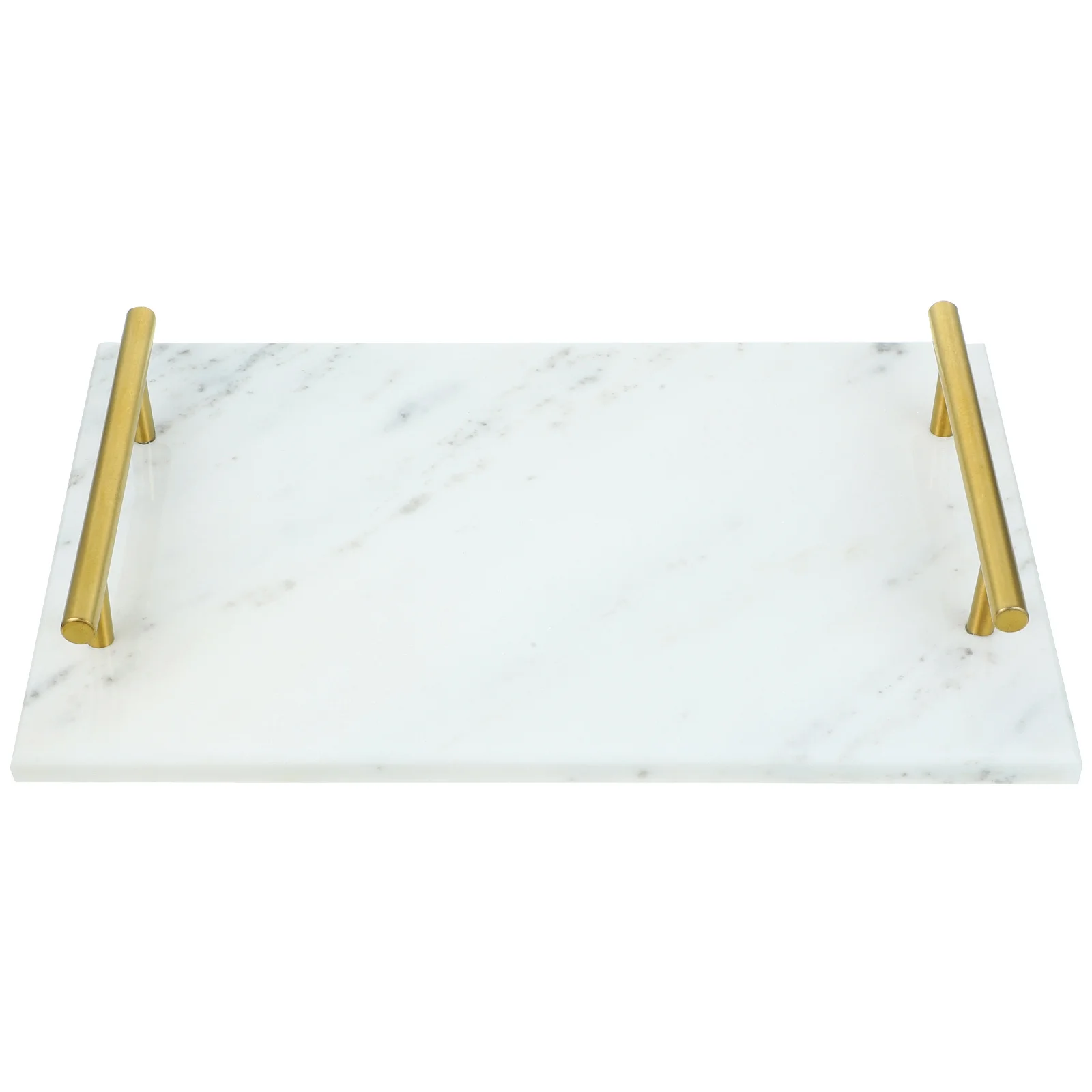

Marble Tray Handle Durable Storage Holder Decorative Snack Serving Plate Multi-Use Food Tray Dried Fruit Platter