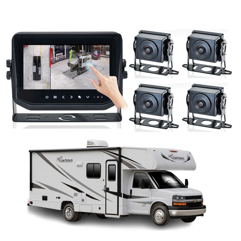 1080P 360 Degree Around View Monitoring Driving Safety System With Vehicle&Pedestrian Detection For Bus Truck RV