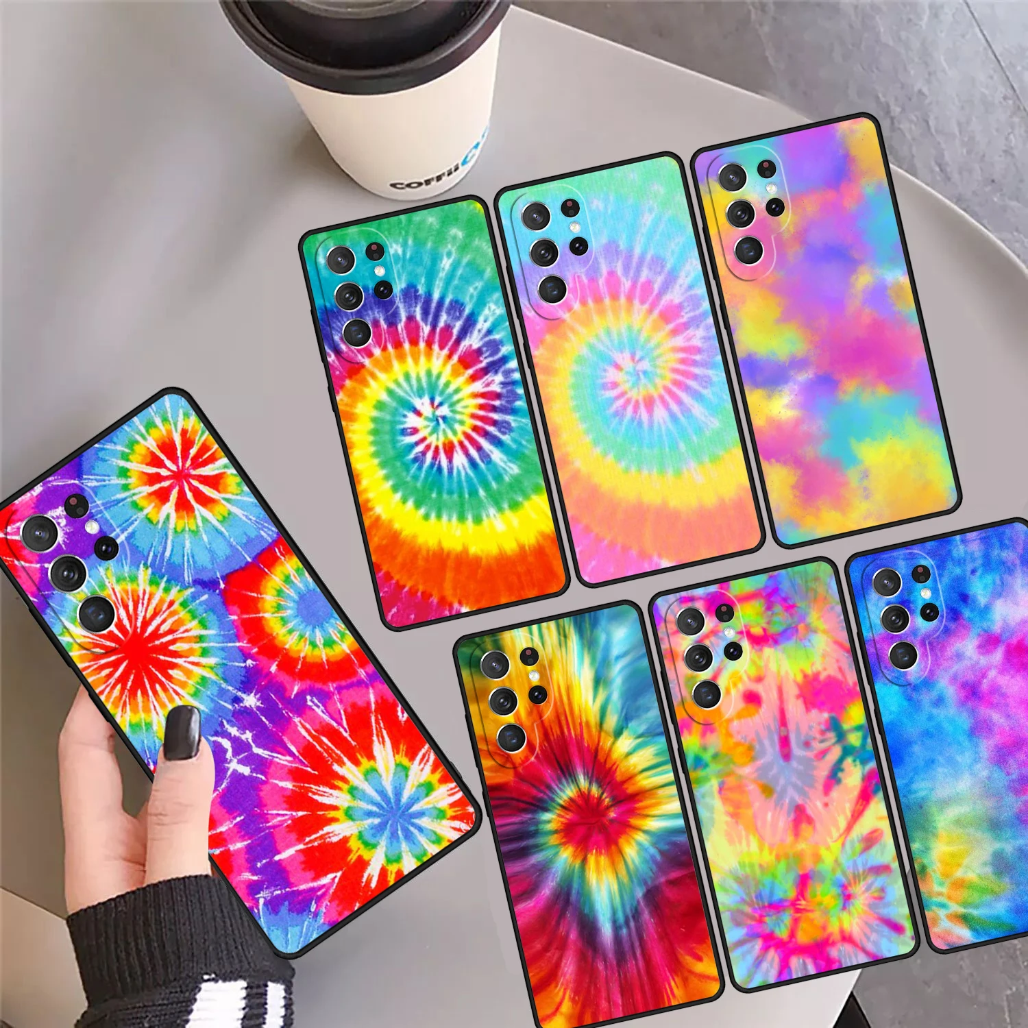 Colorful Tie Dye Rainbow Hippie Phone Case Cover For Samsung Galaxy S24 Ultra 23 S22 Plus S21 FE S20 S8 S9 S10 Note 10 Pro 20