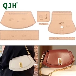 QJH Ladies niche one shoulder bag under arm cross body bag acrylic template DIY leather craft design handbag version drawings