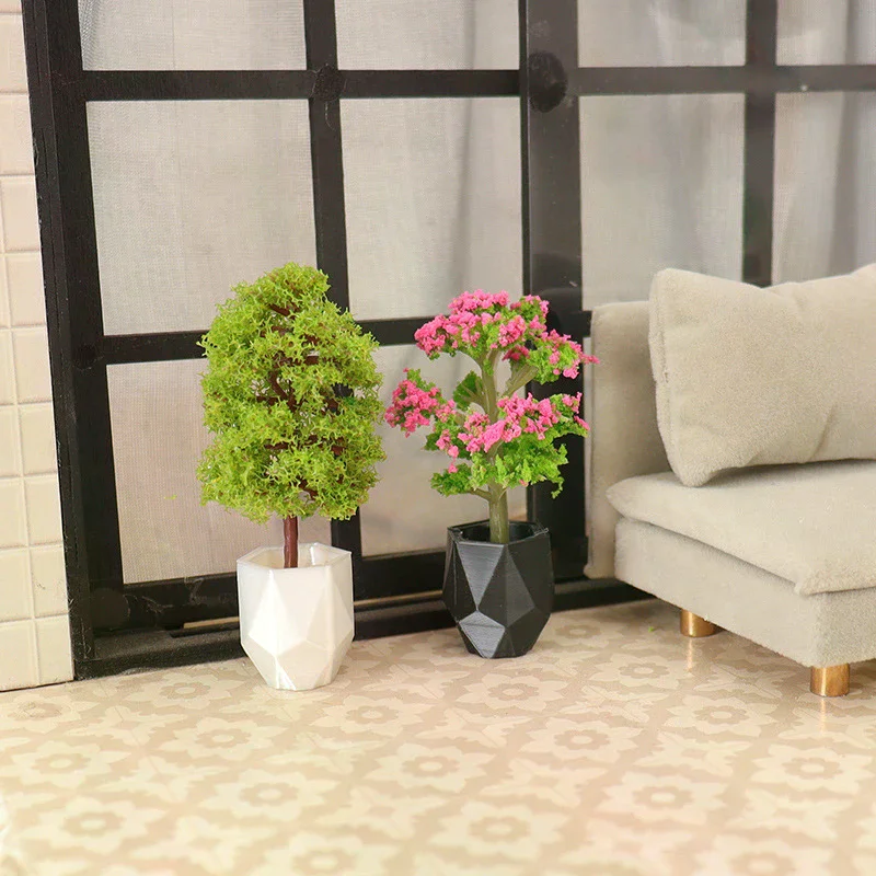 Simulación de casa de muñecas, planta en maceta, modelo de casa de muñecas, Mini decoración del hogar, casa de muñecas, Micro adornos de paisaje de jardín, 1/12